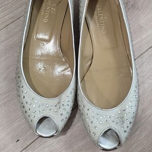 Valentino Women's Studded Cream Loafers